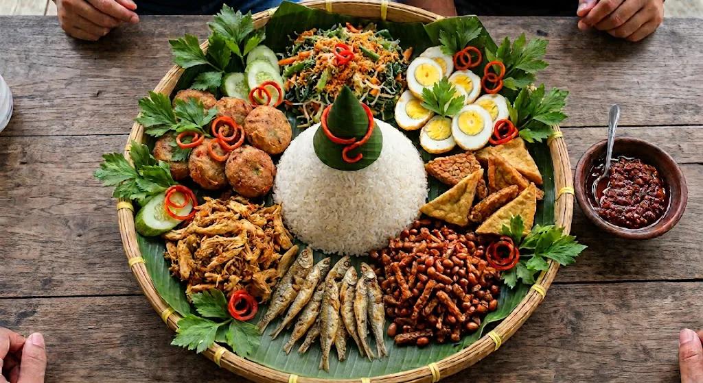 Nasi tumpeng rame rame